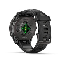 Carica l&#39;immagine nel visualizzatore di Gallery, Smartwatch Garmin Fēnix® 8 AMOLED Sapphire 43mm 010-02903-21 Titanio Carbon Gray DLC con Cinturino in Silicone Black Pebble Grey
