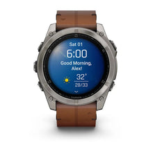 Load image into Gallery viewer, Smartwatch Garmin Fēnix® 8 AMOLED Sapphire 51mm 010-02905-40 Sapphire Carbon Grey DLC con Cinturino in Pelle Chestnut Leather
