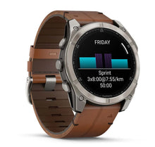 Load image into Gallery viewer, Smartwatch Garmin Fēnix® 8 AMOLED Sapphire 51mm 010-02905-40 Sapphire Carbon Grey DLC con Cinturino in Pelle Chestnut Leather
